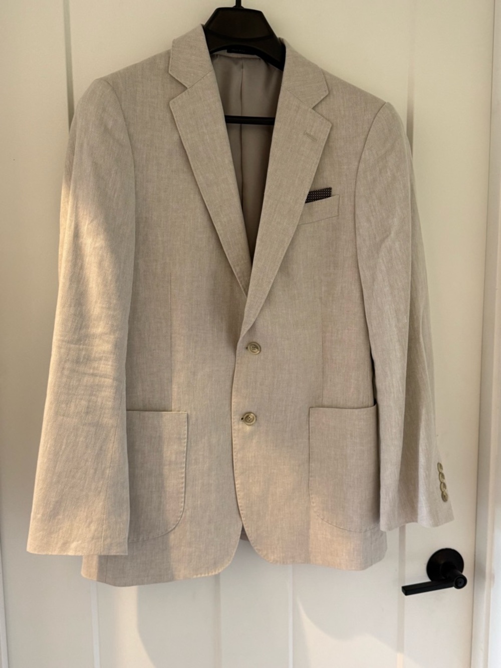 Stafford Light Tan Linen-Blend Men's Blazer